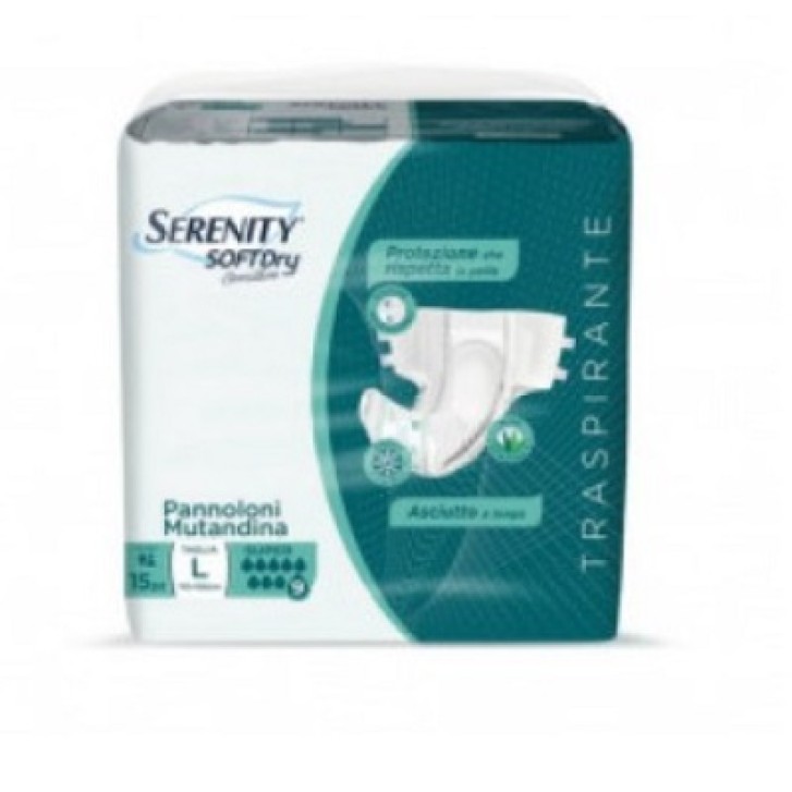 Serenity Soft Dry Sensitive Pannolone mutandina Super taglia L 15 pezzi