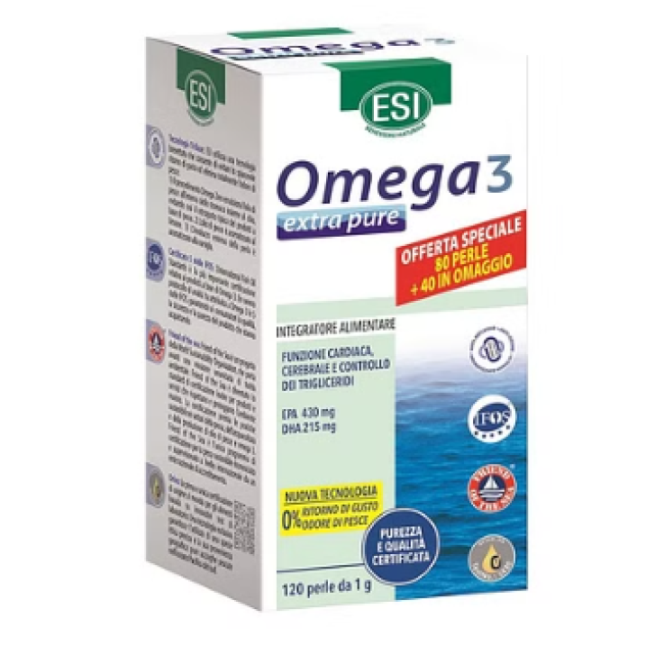 Esi Omega 3 Extra Pure 80 Perle + 40 Perle In Omaggio