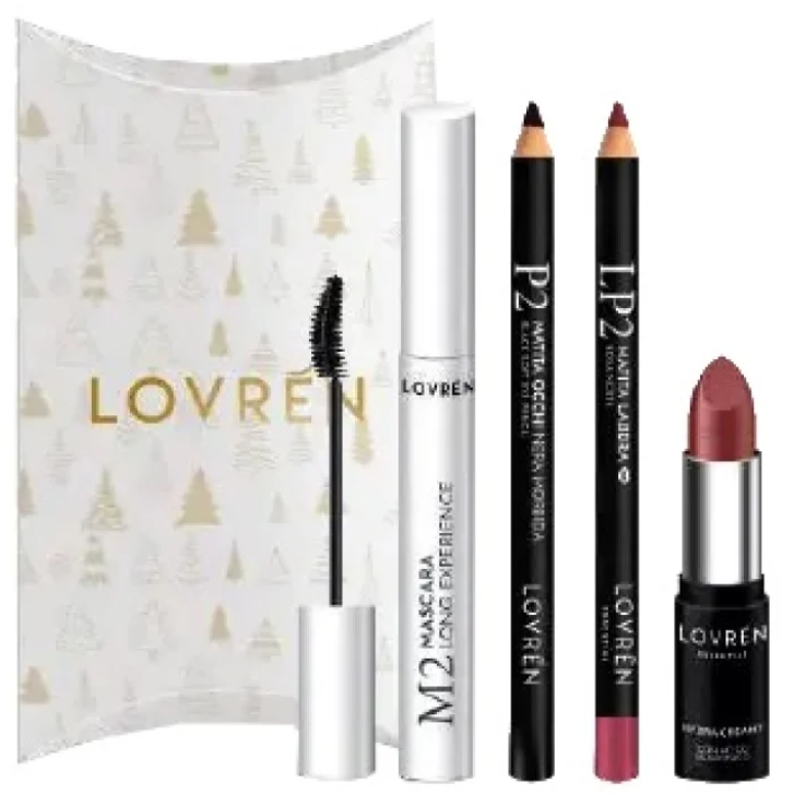 LOVREN KIT 2 CON MASCARA M2 + MATITA OCCHI P2 +MATITA LABBRA LP2 + ROSSETTO CREAMY R2