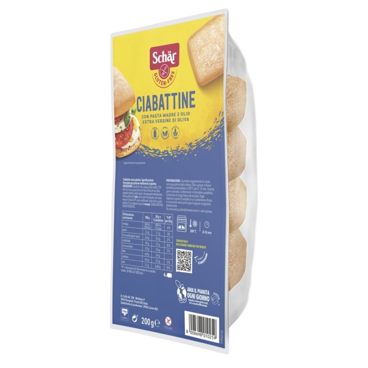 SCHAR CIABATTA PANE 200G S/GL