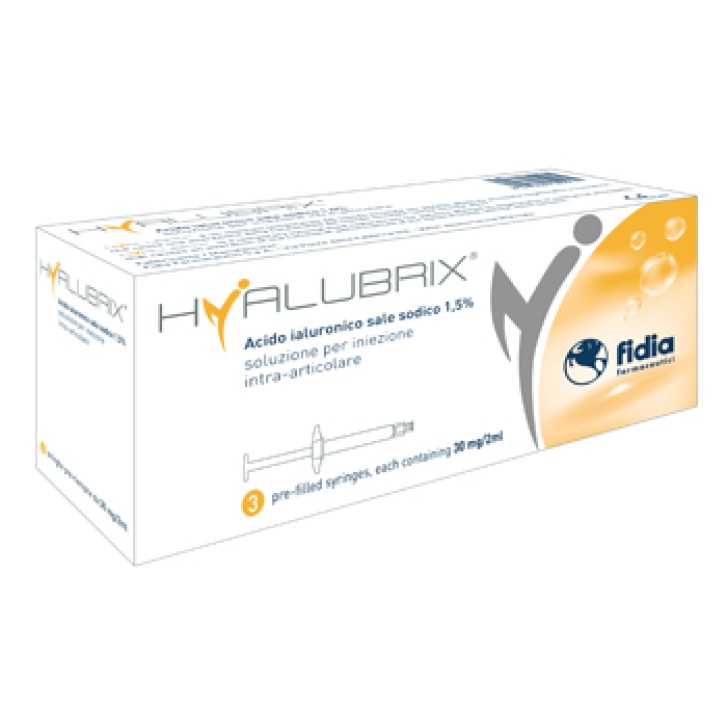 SIRINGA INTRA-ARTICOLARE HYALUBRIX ACIDO IALURONICO 1,5% 30MG 2 ML 3 PEZZI