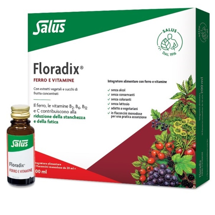 FLORADIX-FERRO integratore10 flaconcini 20 ml