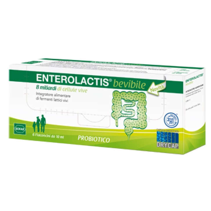 ENTEROLACTIS integratore alimentare 6 flaconcini 10 ml