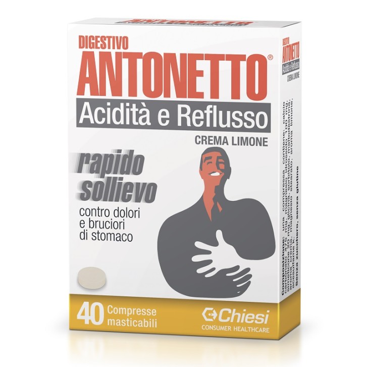 DIGESTIVO ANTONETTO Acidità e Reflusso limone 40 compresse