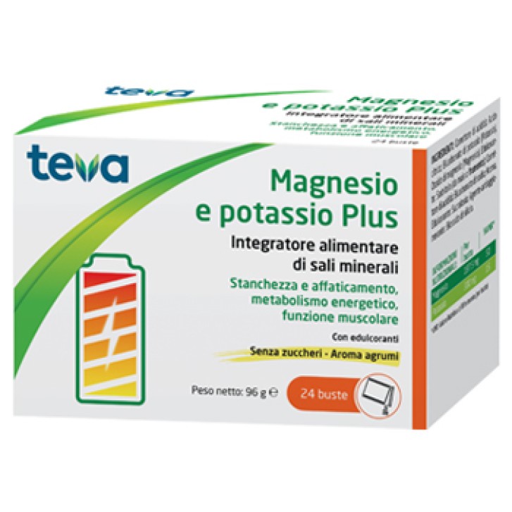 MAGNESIO POTASSIO TEVA integratore sali minerali 24 buste