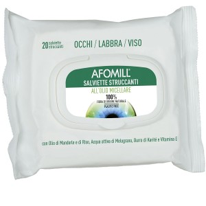 AFOMILL SALVIETTINE STRUCCANTI con olio micellare 20 pezzi