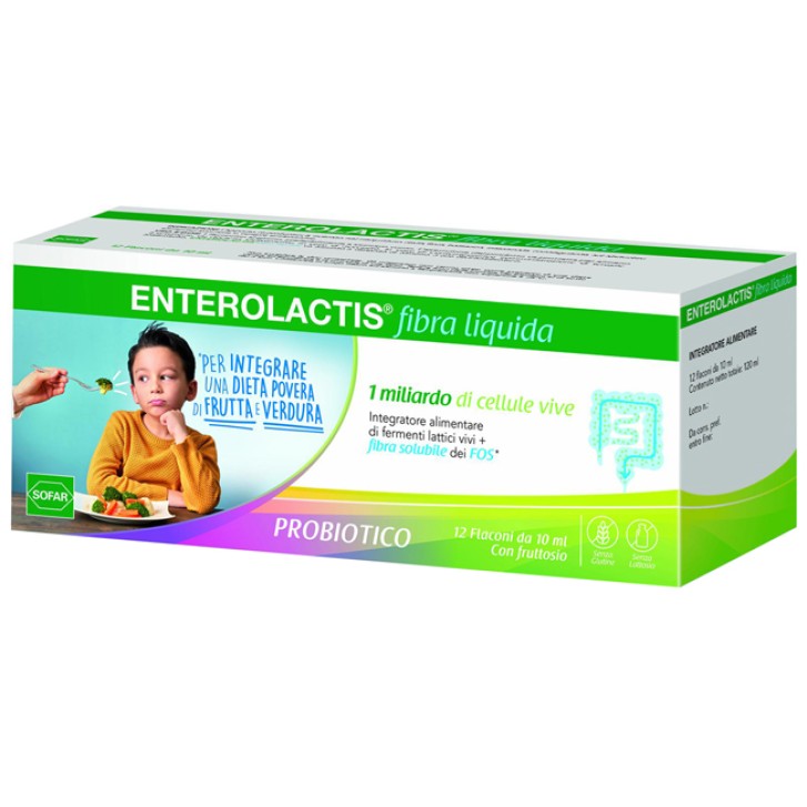 ENTEROLACTIS integratore fibra liquida 12 flaconcini