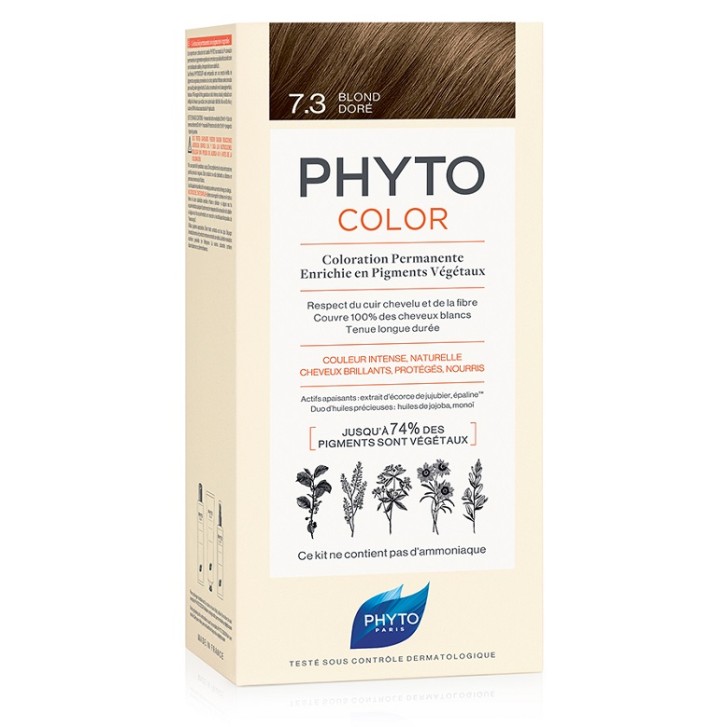 PHYTOCOLOR 7.3 BIONDO DORATO 1 LATTE + 1 CREMA + 1 MASCHERA+ 1 PAIO DI GUANTI