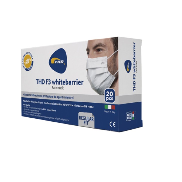 MASCHERINA CHIRURGICA THD MASK F3 WHITEBARRIER MULTI REGULAR20 PEZZI