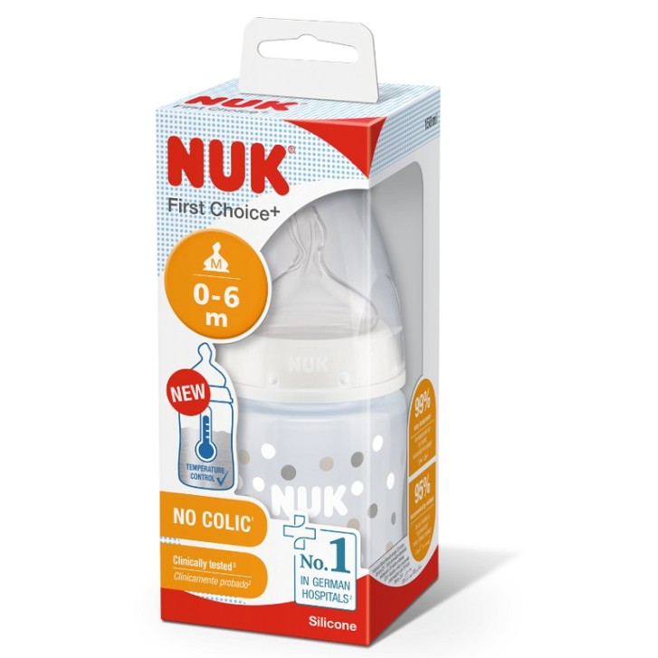 NUK BIB FC+ TC PL150ML SIL 0-6M