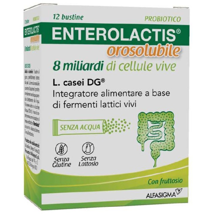 ENTEROLACTIS integratore alimentare 8 miliardi 12 bustine orosolubili