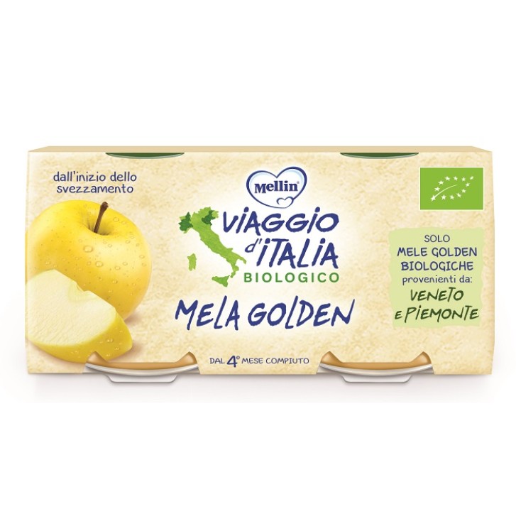 MELLIN VIAGGIO ITALIA BIO OMOGENEIZZATO MELA GOLDEN 2 X 100G