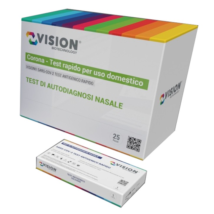 TEST ANTIGENICO RAPIDO COVID-19 VISION AUTODIAGNOSTICO DETERMINAZIONE QUALITATIVA ANTIGENI SARS-COV-2 IN TAMPONI NASALIMEDIANTE IMMUNOCROMATOGRAFIA