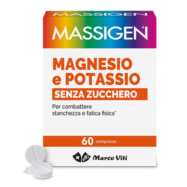 MASSIGEN integratore magnesio e potassio senza zucchero 60 compresse