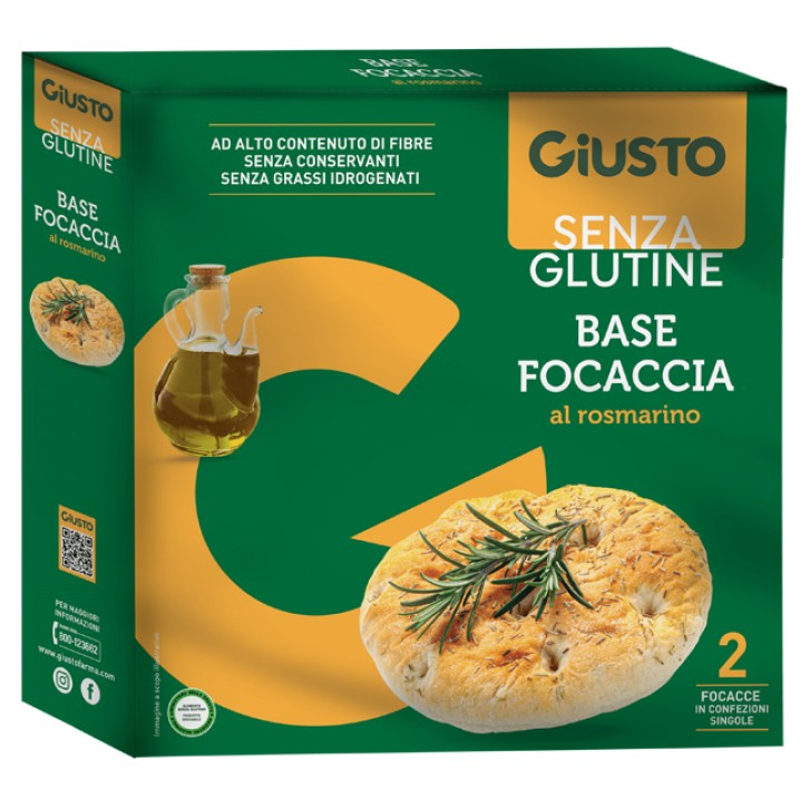 GIUSTO SENZA GLUTINE FONDI FOCACCIA ROSMARINO 280 G