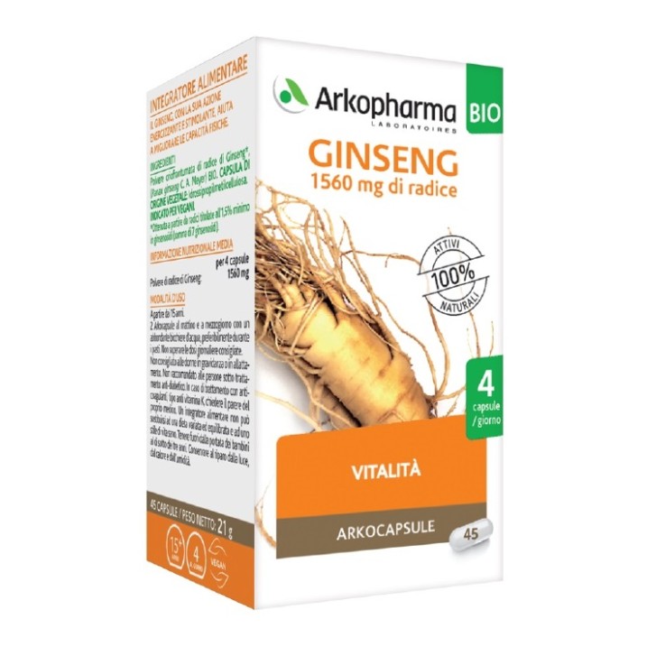 ARKOCAPSULE GINSENG 45CPS BIO