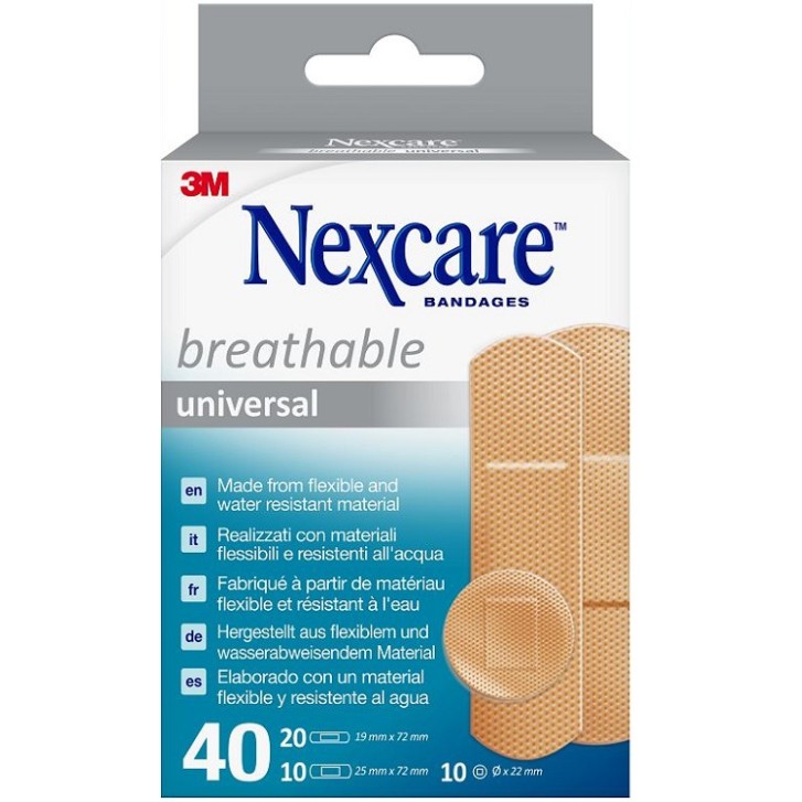 CEROTTO PREPARATO 3M NEXCARE UNIVERSAL N0340AS ASSORTITI 20CEROTTI 19X72MM + 10 CEROTTI 25X72MM + 10 CEROTTI TONDI 22,5MM