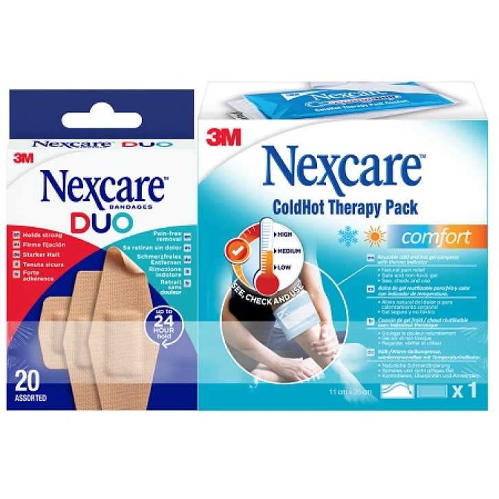 CUSCINO IN GEL TERMOTERAPIA NEXCARE COLDHOT 10X26,5 CM + NEXCARE DUO CEROTTO ASSORTITI 20 PEZZI IN OMAGGIO