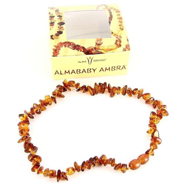 COLLANA AMBRA BABY COGNAC (AM001