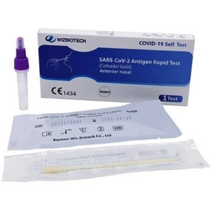 TEST ANTIGENICO RAPIDO COVID-19 AUTODIAGNOSTICO DETERMINAZIONE QUALITATIVA ANTIGENI SARS-COV-2 IN TAMPONI NASALI MEDIANTE IMMUNOCROMATOGRAFIA