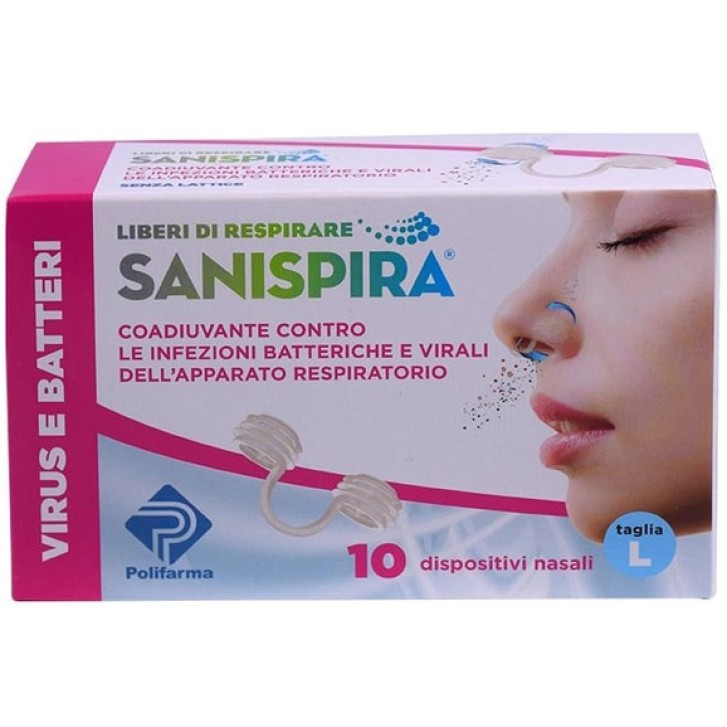 SANISPIRA VISUR & BATTERI FILTRO NASALE LARGE 10 PEZZI