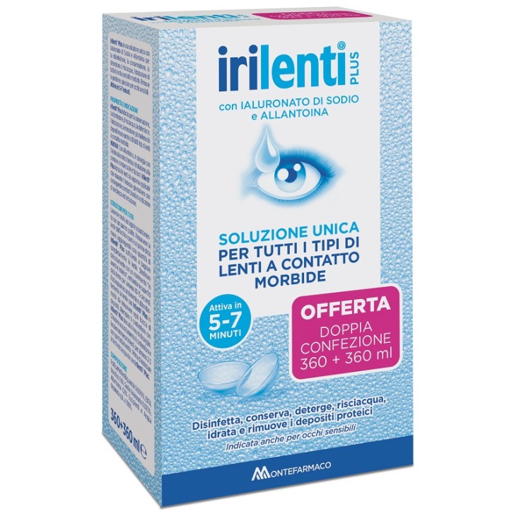 SOLUZIONE UNICA PER LENTI A CONTATTO IRILENTI 2 PEZZI DA 360ML