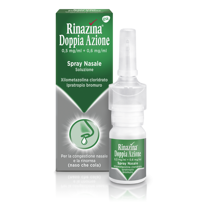 RINAZINA DOPPIA AZIONE*spray nasale 10 ml 0,5 mg/ml + 0,6 mg/ml