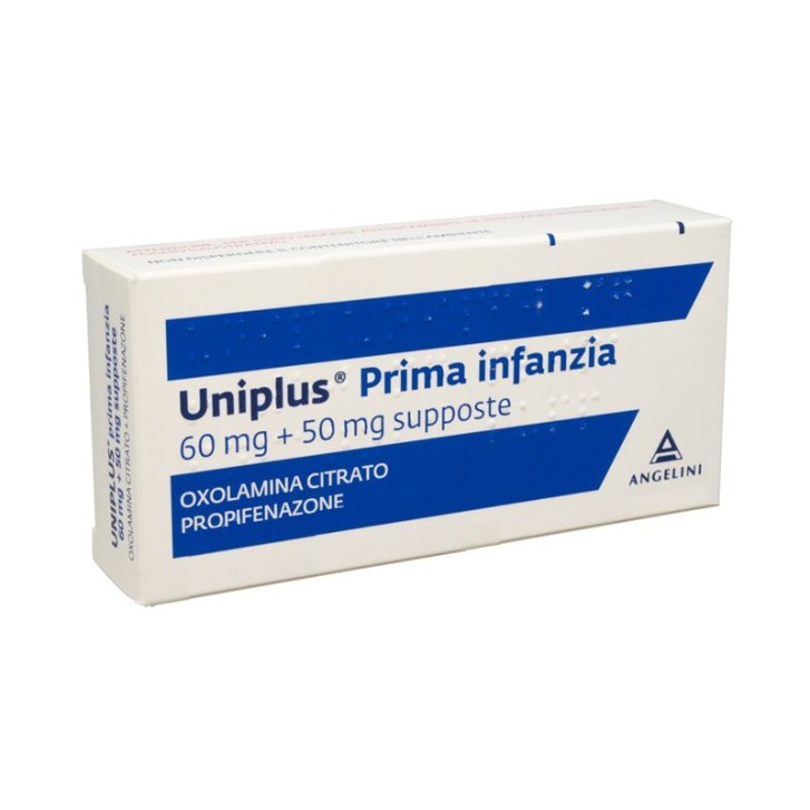 UNIPLUS*PRIMA INFANZIA 10 supp 60 mg + 50 mg